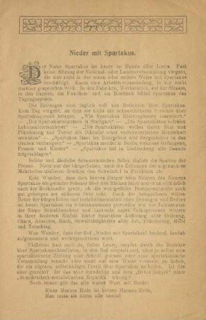 Nieder mit Spartakus