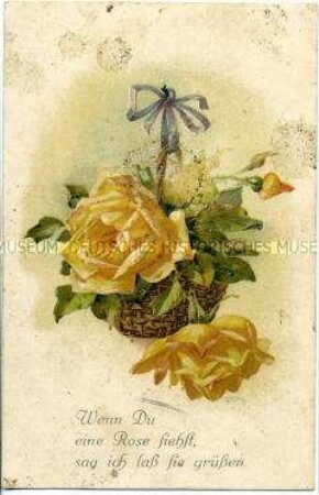 Postkarte mit Blumenmotiv