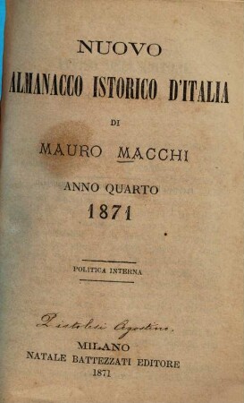 Almanacco istorico d'Italia, 4. 1871