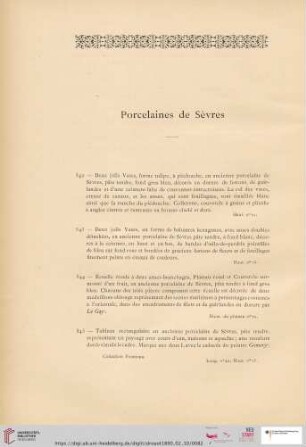 Porcelaines de Sèvres (Nr. 542 - 553)