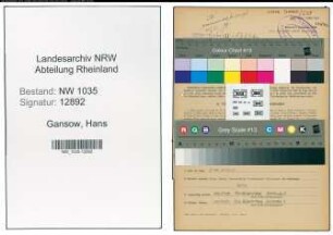 Entnazifizierung Hans Gansow , geb. 01.03.1908 (Angestellter)