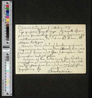 Postkarte an Carl R. Linga