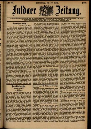 Ausgabe vom Donnerstag, den 19. April 1888.