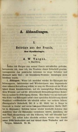 Zeitschrift für Medicin, Chirurgie und Geburtshilfe. 11. 1857