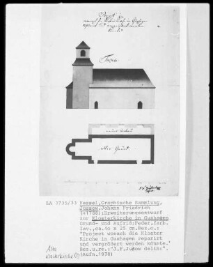 Erweiterungsentwurf zur Klosterkirche in Guxhagen