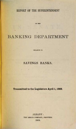 Annual report : for the year ended Dec. 31, .... 1869, 1. Apr.