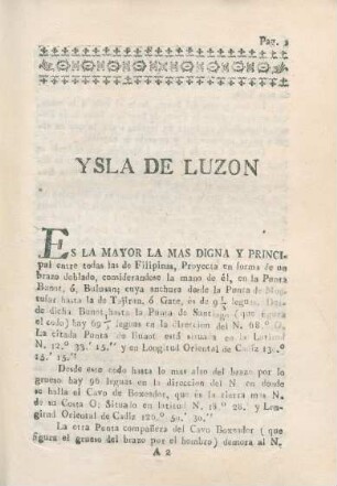 [No. I.]. Ysla de Luzon