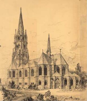 Evangelische Kirche, Kassel: Perspektivische Ansicht
