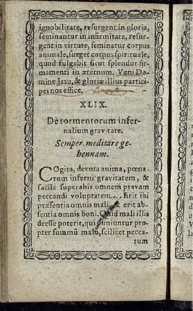 XLIX. De tormentorum infernalium gravitate