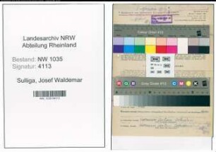 Entnazifizierung Josef Waldemar Sulliga , geb. 28.10.1901 (Betriebsfuehrer)