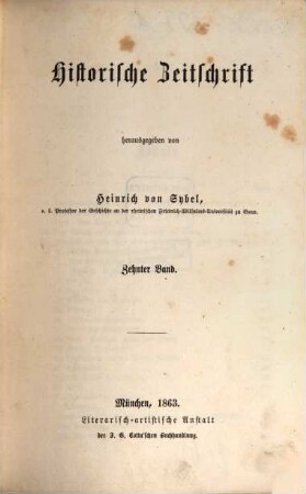 Historische Zeitschrift : HZ. 10. 1863