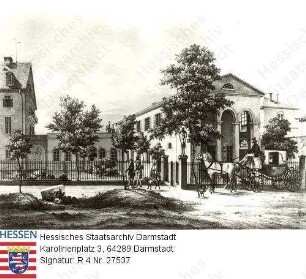 Gießen, Chemisches Institut von Prof. Justus v. Liebig (1803-1873) im Wachhaus der ehemaligen Kaserne / Außenansicht
