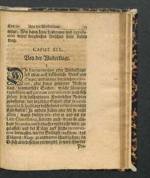 Caput XIX. Von der Wiederklage.