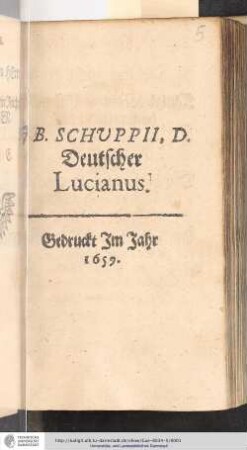 J.B. Schuppii, D. Deutscher Lucianus