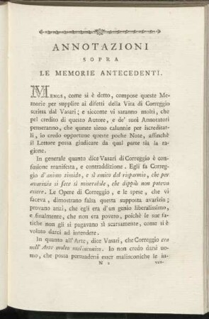 Annotazioni sopra le memorie antecedenti.