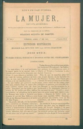 Estudios históricos sobre la mujer en la civilización. (Continuación). : Edad Media. Mujeres suecas, noruegas y danesas antes del Cristianismo. (Continuación).