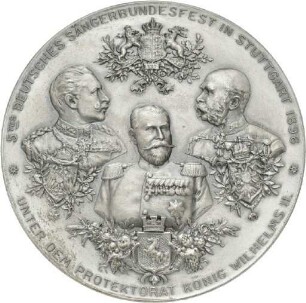 Medaille auf das 5. Deutsche Sängerbundfest in Stuttgart 1896