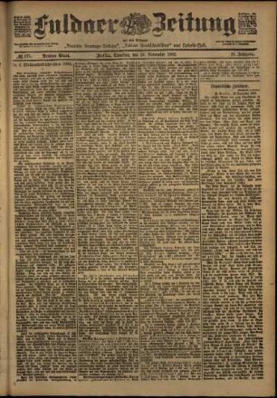 Dritte Ausgabe vom Samstag, den 29. November 1902.