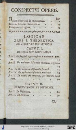 Conspectus Operis.