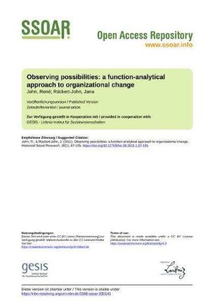 Observing possibilities: a function-analytical approach to organizational change