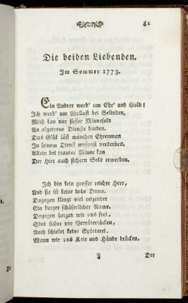 Die beiden Liebenden. - Abendfantasie eines Liebenden.
