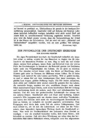 Zur Psychologie des deutschen Erziehers
