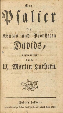 Der Psalter des Königs und Propheten Davids