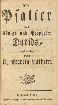 Der Psalter des Königs und Propheten Davids