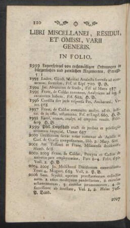Libri Miscellanei, residui, et omissi, varii generis