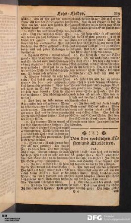 II. Von den weltlichen Lüsten und Eitelkeiten.