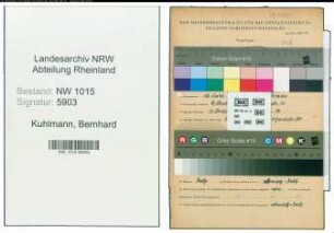 Entnazifizierung Bernhard Kuhlmann , geb. 17.07.1909 (Schreiner)