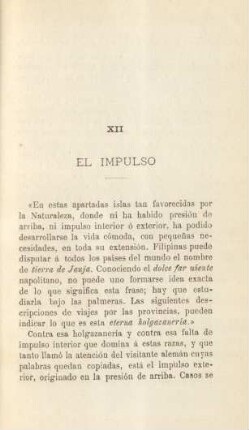 XII. El impulso