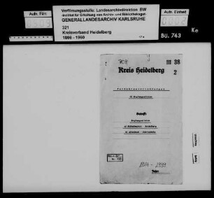 Einrichtung von Kraftomnibuslinien zwischen Heidelberg und Wilhelmsfeld bzw. zwischen Schriesheim, Schriesheim-Altenbach und Wilhelmsfeld