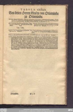 Tabula CXXXIX. Von denen Herren Grafen von Orlamünda zu Orlamünda.