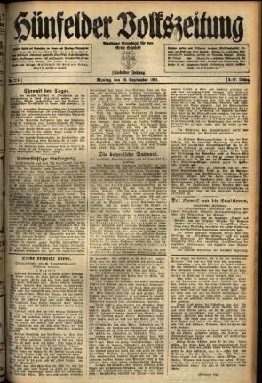 Ausgabe vom Montag, den 19. September 1921.