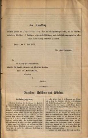 Jahresbericht der Handelskammer zu Hanau. 1876