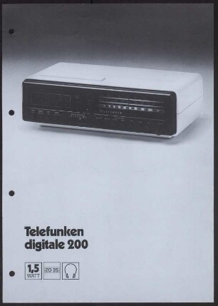 Werbeprospekt: Telefunken digitale 200