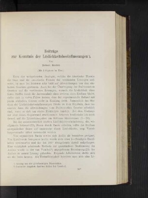 Beiträge zur Kenntnis der Löslichkeitsbeeinflussungen.