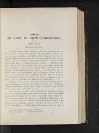 Beiträge zur Kenntnis der Löslichkeitsbeeinflussungen.