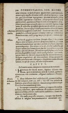 Caput V. De hominis aetate ...