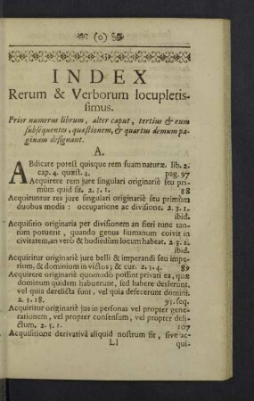 Index rerum & verborum locupletissimus.