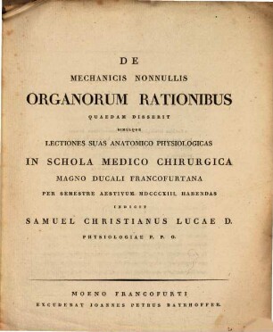 De mechanicis nonnullis organorum rationibus