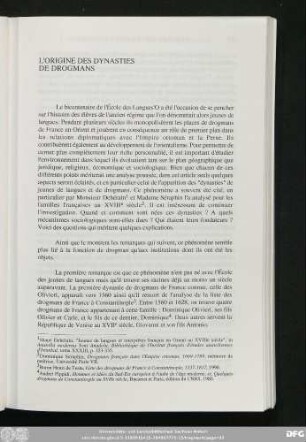L'Origine Des Dynasties De Drogmans