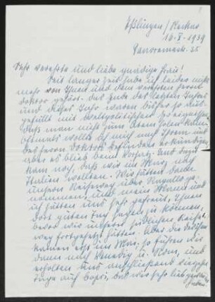 Brief von Lilly Bechtle an Margarete Hauptmann