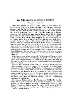 Über Volkserziehung auf nationaler Grundlage