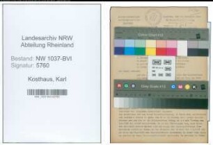 Entnazifizierung Karl Kosthaus , geb. 30.03.1894 (Lehrer)