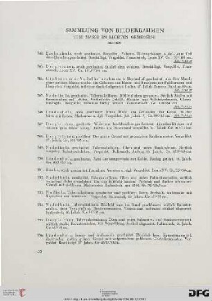 Sammlung von Bilderrahmen (Nr. 342-499)