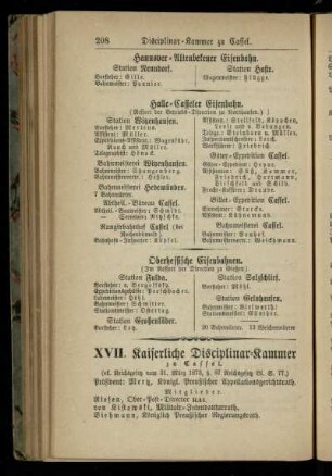 Kaiserliche Disciplinar-Kammer zu Cassel