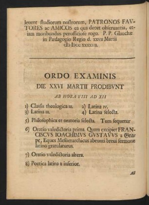 Ordo Examinis