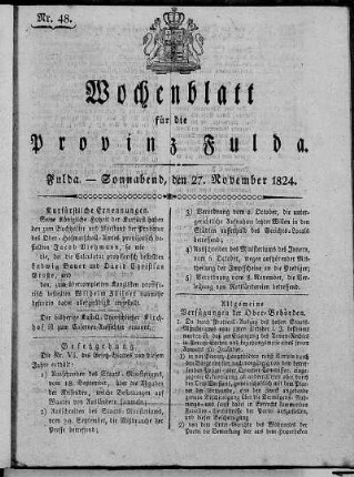 Nr. 48, Ausgabe vom 27. November 1824